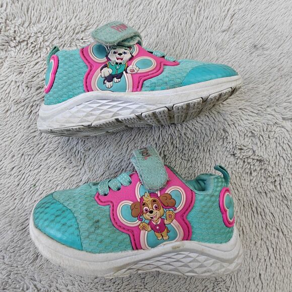 Paw Patrol Sneakers Toddler Girl 8 Skye Everest Blue Pink - Picture 1 of 7